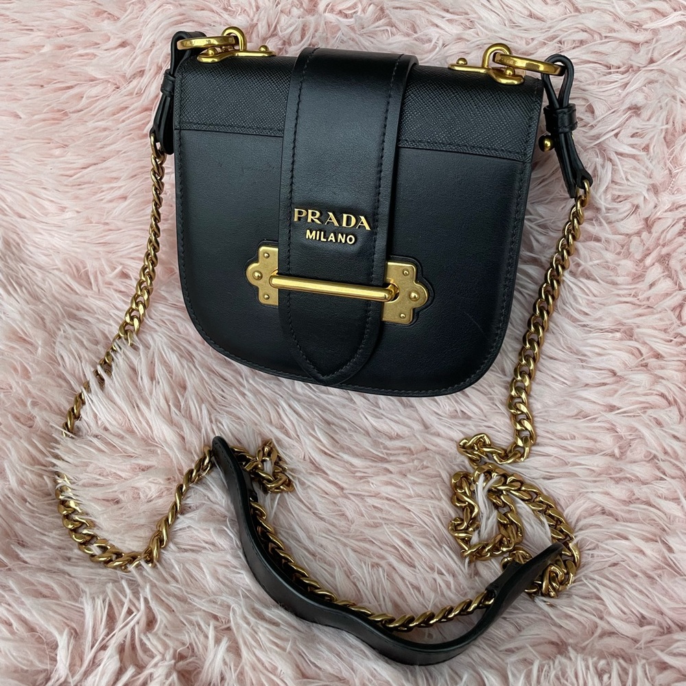 Prada Mini Curved Crossbody Bag - Black 2017.